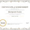 Certificate Of Achievement For Blank Certificate Of Achievement Template