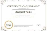 Certificate Of Achievement in Word Certificate Of Achievement Template