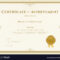 Certificate Of Achievement Template In Gold Theme Regarding Certificate Of Accomplishment Template Free