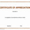 Certificate Of Appreciation In Certificate Appreciation Throughout Template For Certificate Of Appreciation In Microsoft Word