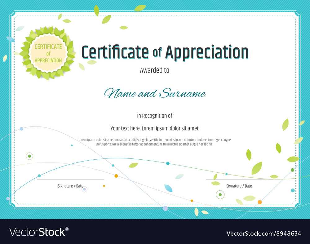 Certificate Of Appreciation Template Nature Theme For Free Certificate Of Appreciation Template Downloads