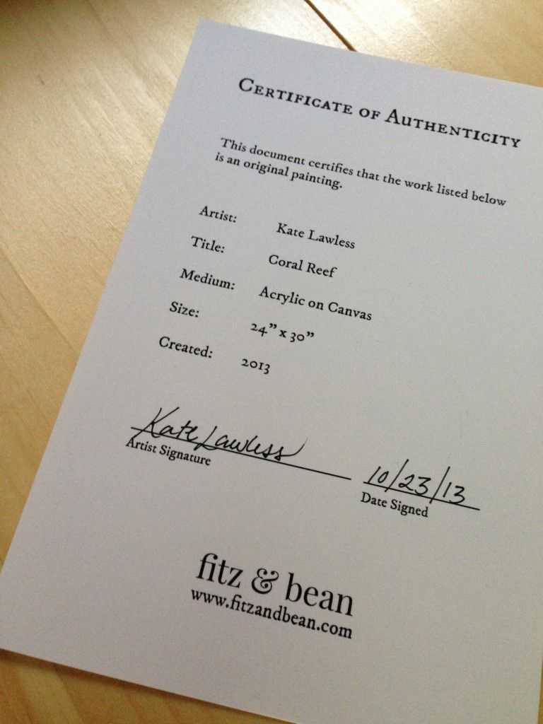 Certificate Of Authenticity For Artwork | Dreaming Of A Pertaining To Photography Certificate Of Authenticity Template