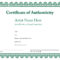 Certificate Of Authenticity Of An Art Print In 2019 With Regard To Blank Adoption Certificate Template