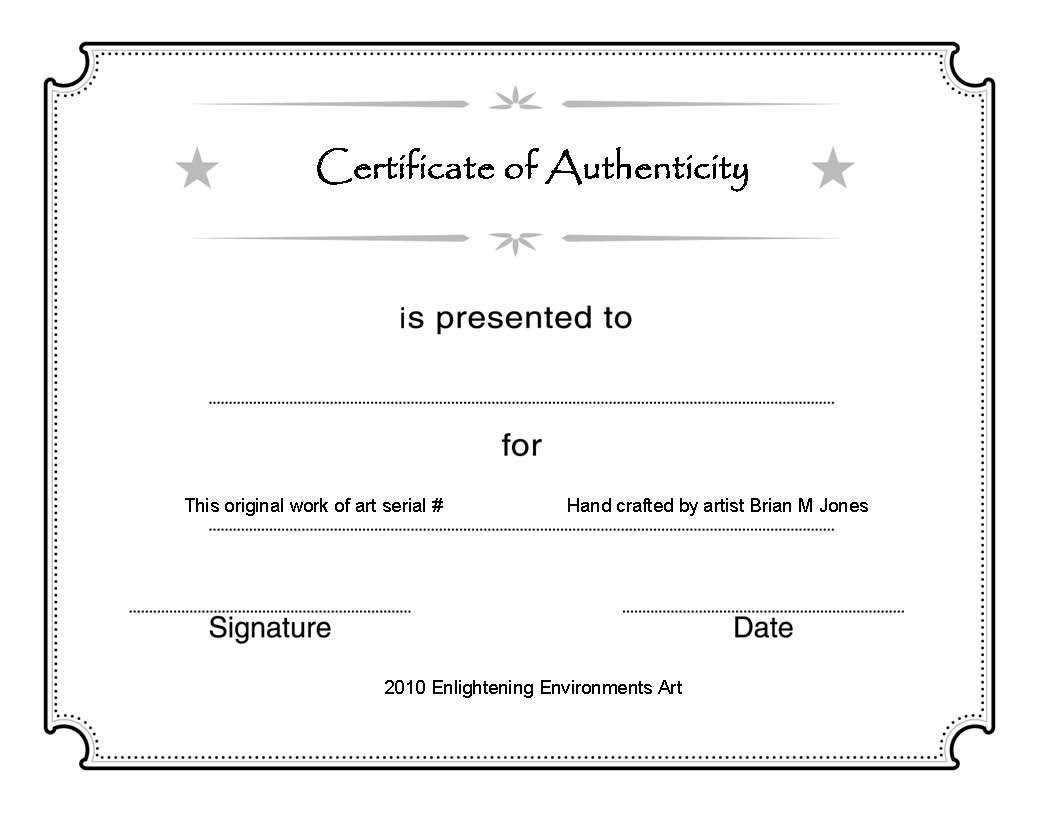 Certificate Of Authenticity Template Good Modern Abstract In Art Certificate Template Free