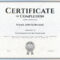 Certificate Of Completion Template For Achievement Graduation.. Pertaining To Certification Of Completion Template