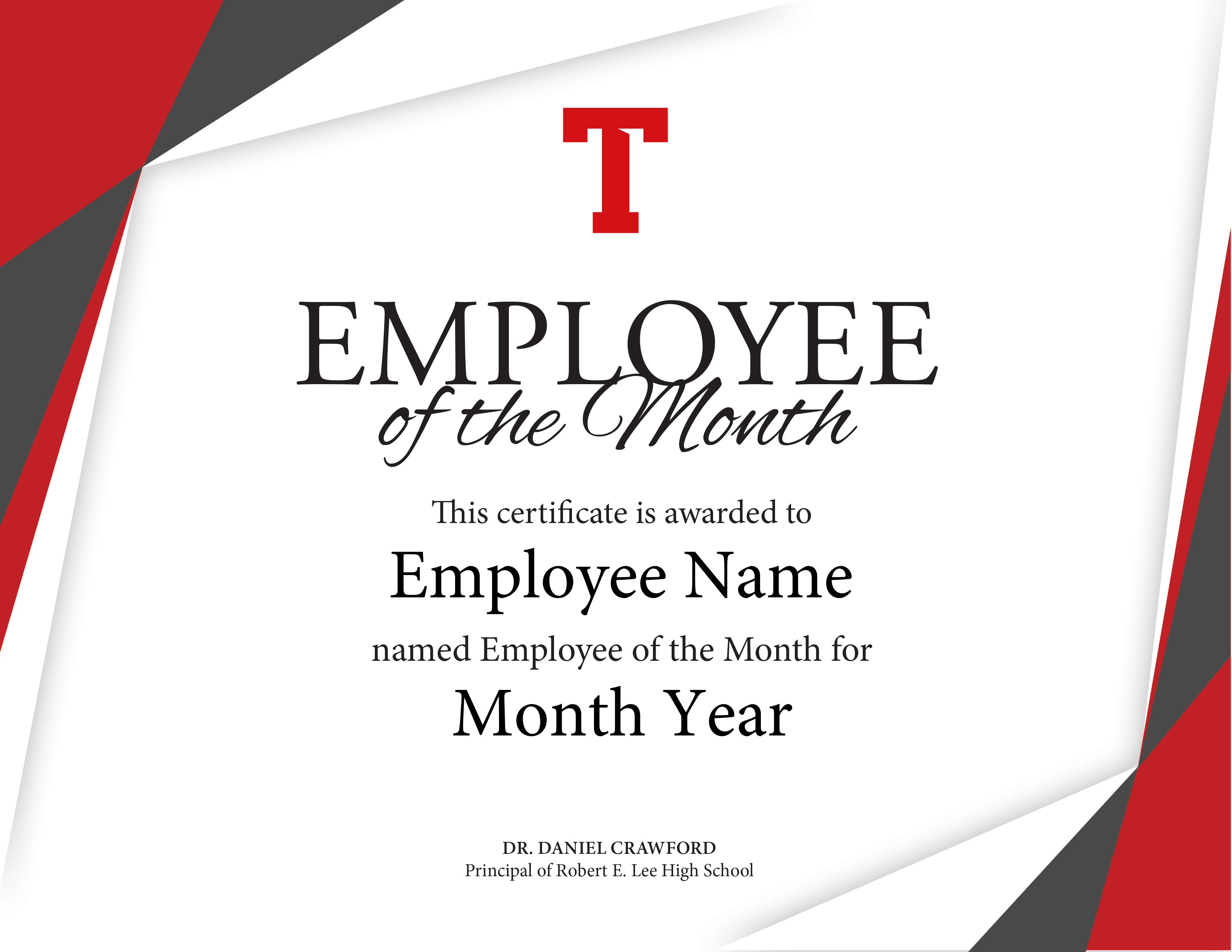 Certificate Of Employee The Month Template Brochure Regarding Employee Of The Month Certificate Template