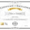 Certificate Of Excellence Template With Gold Award Ribbon On.. Pertaining To Award Of Excellence Certificate Template