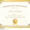 Certificate Of Excellence Template With Gold Border Stock Regarding Free Certificate Of Excellence Template