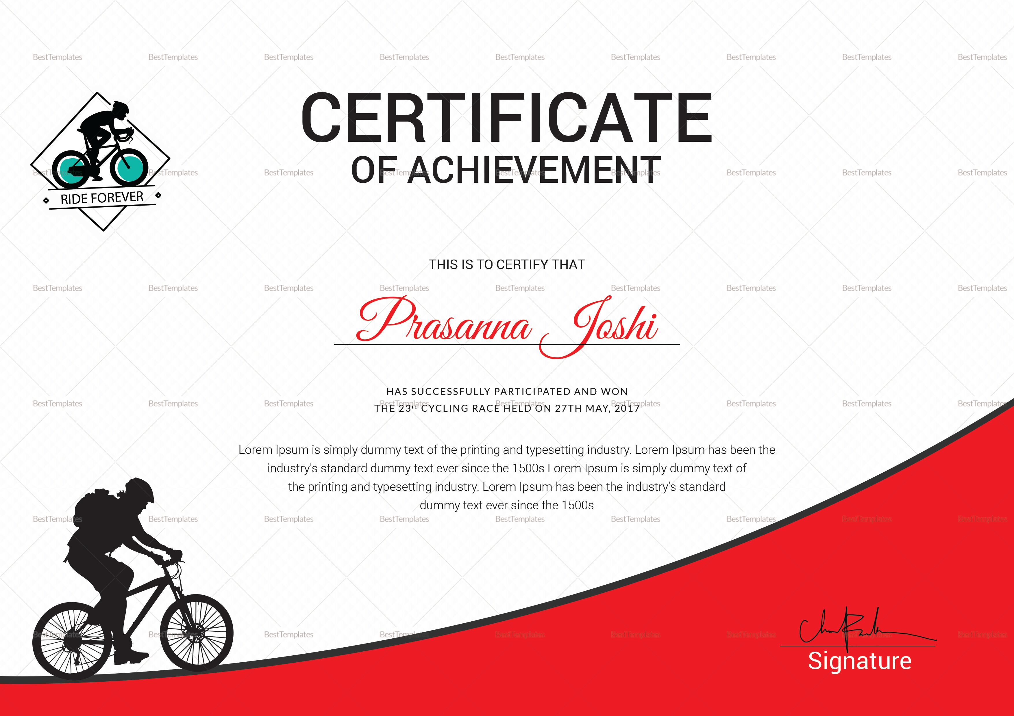 Certificate Of First Place Template Inside First Place Certificate Template