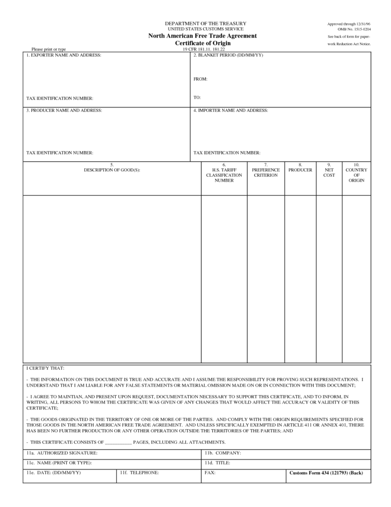 Certificate Of Origin Template | Certificate Templates Inside Certificate Of Origin Template Word