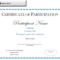 Certificate Of Participation Sample Free Download In Certification Of Participation Free Template