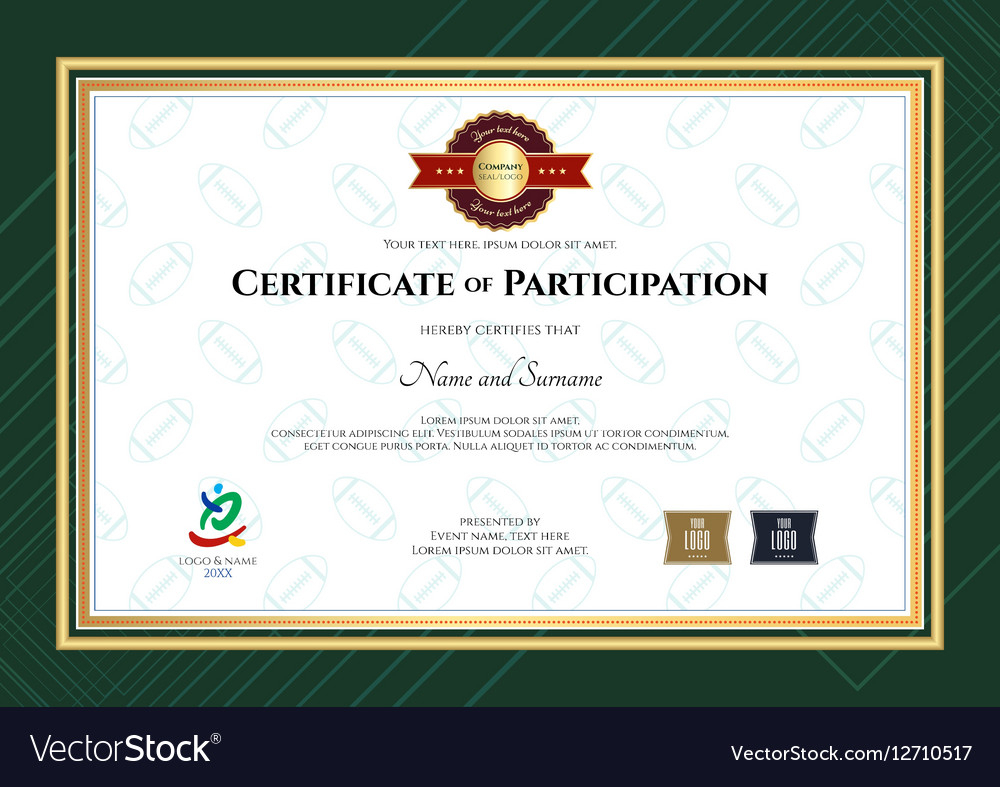 Certificate Of Participation Template In Sport The Within Certificate Of Participation Template Pdf