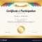 Certificate Of Participation Template With Gold Intended For Free Templates For Certificates Of Participation
