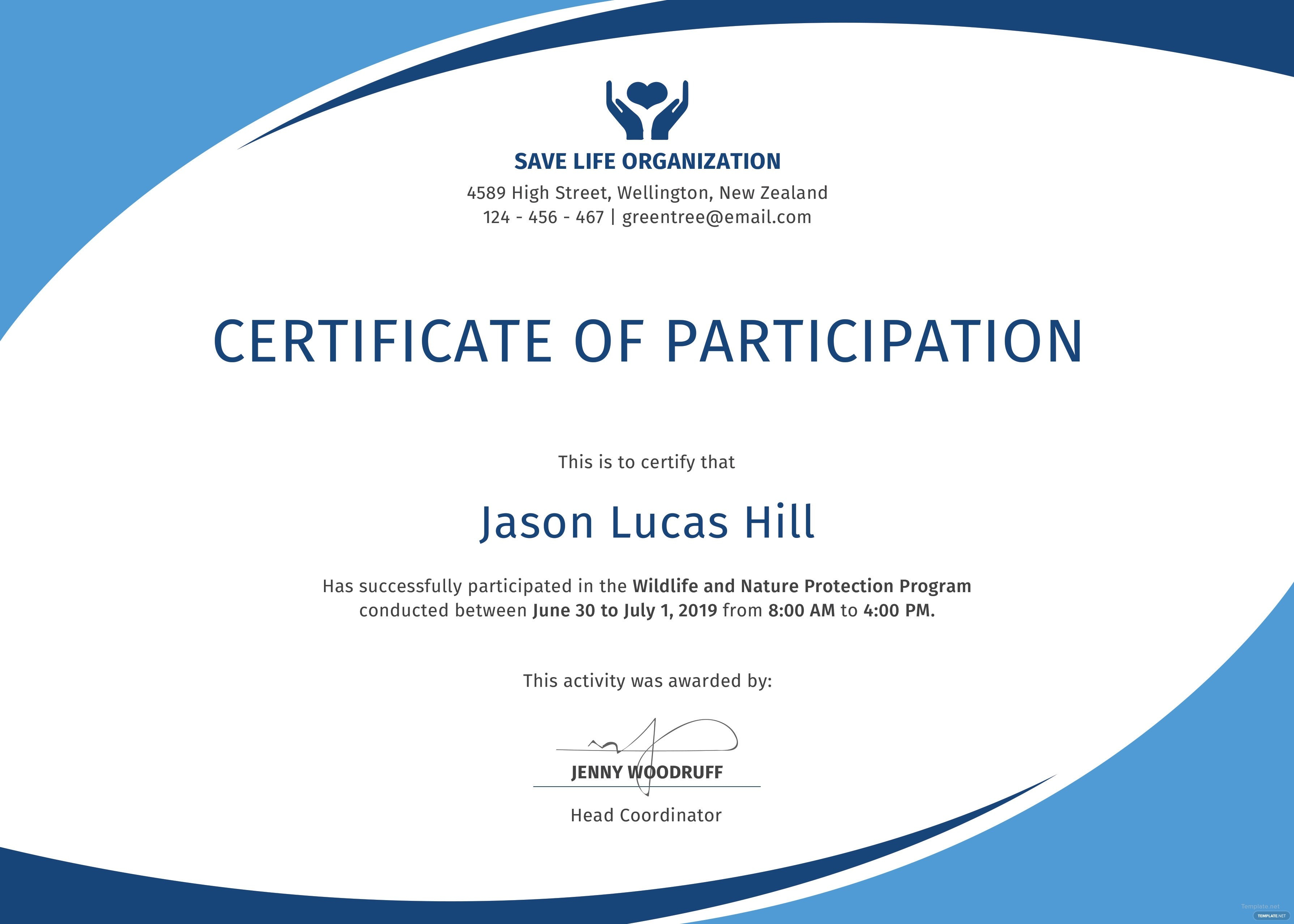 Certificate Of Participation Template Word With Regard To Certification Of Participation Free Template