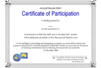 Certificate Of Participation Word Template regarding Certificate Of Participation Template Word