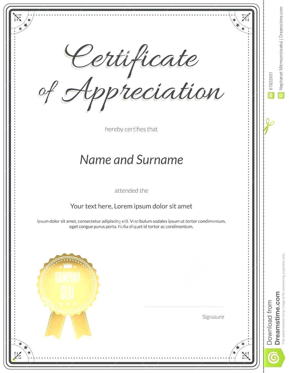 Certificate Of Recognition Template Word Appreciation Within Certificate Of Recognition Word Template