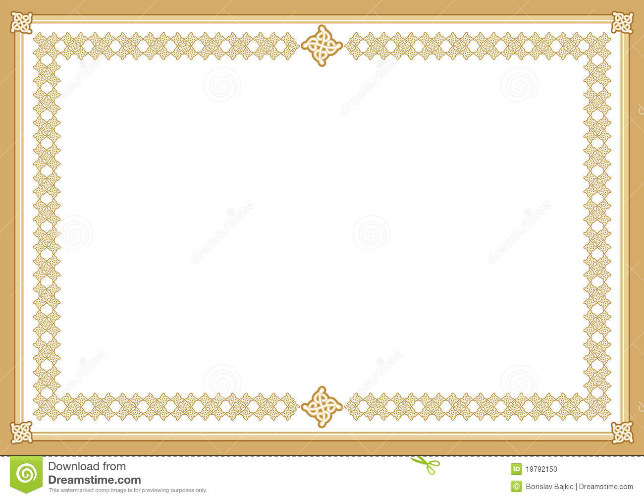 Certificate Stock Vector. Illustration Of Award, Blank Inside Award Certificate Border Template