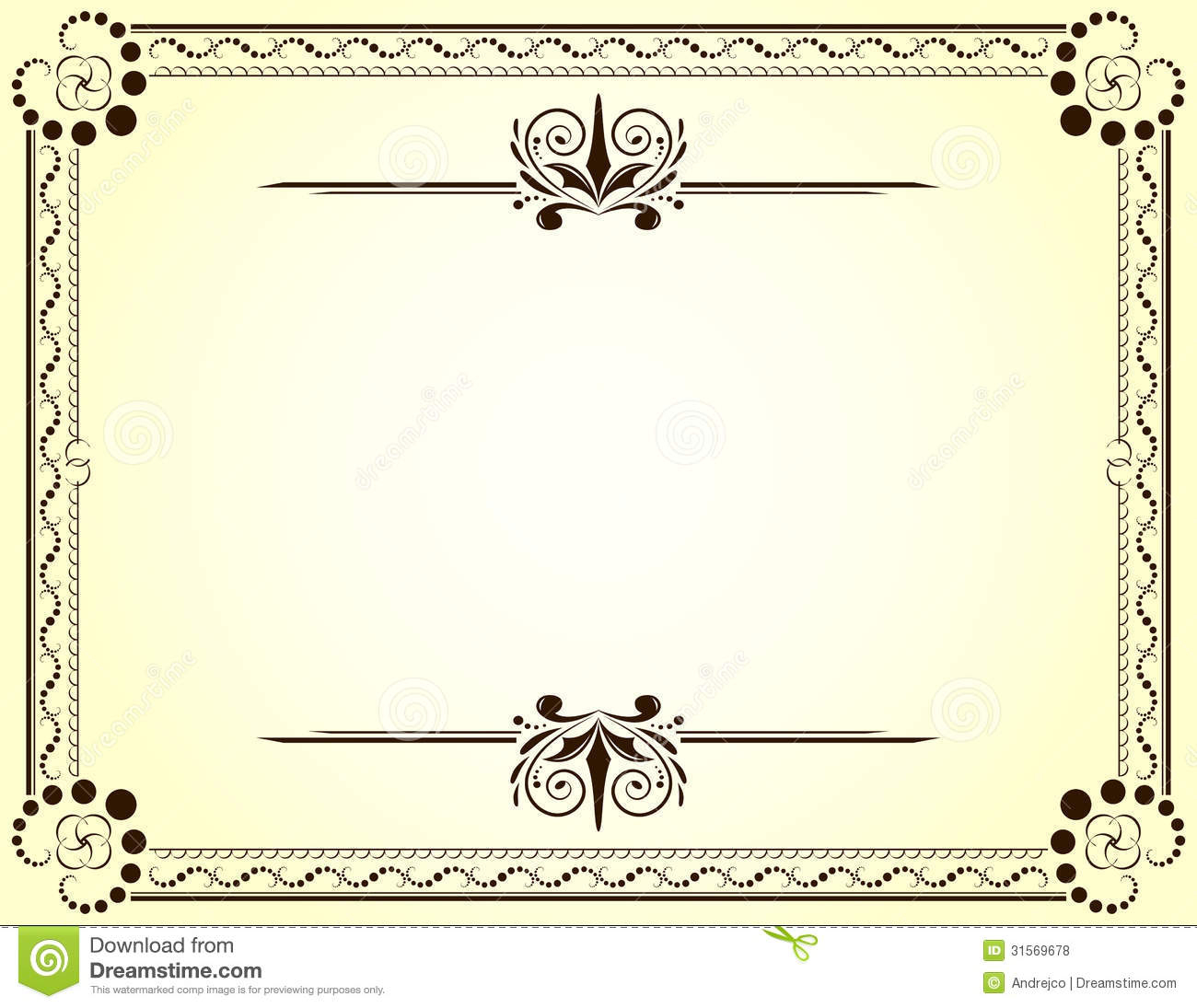 Certificate Stock Vector. Illustration Of Nobody, Frame Pertaining To Blank Certificate Templates Free Download