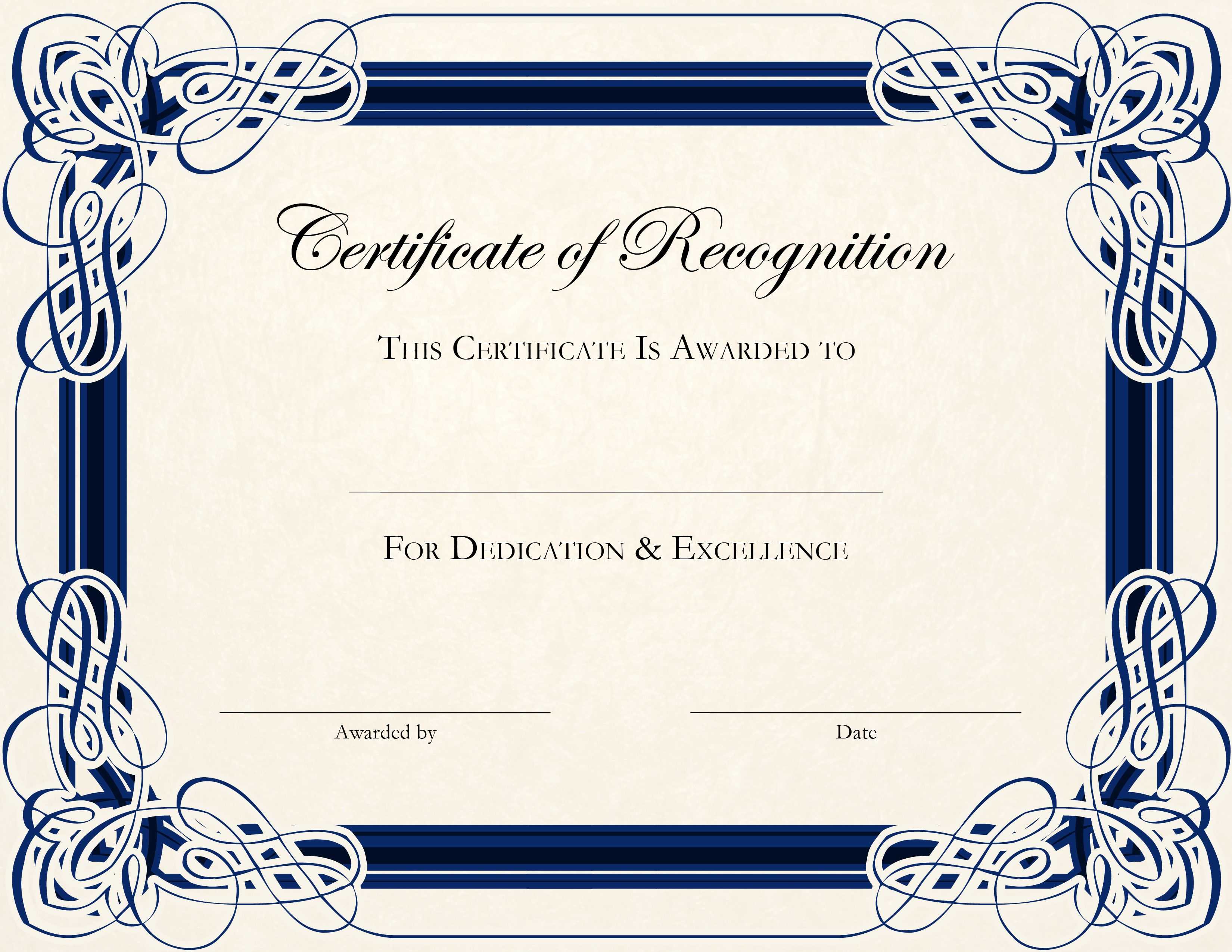 Certificate Template Designs Recognition Docs | Blankets Regarding Template For Certificate Of Appreciation In Microsoft Word