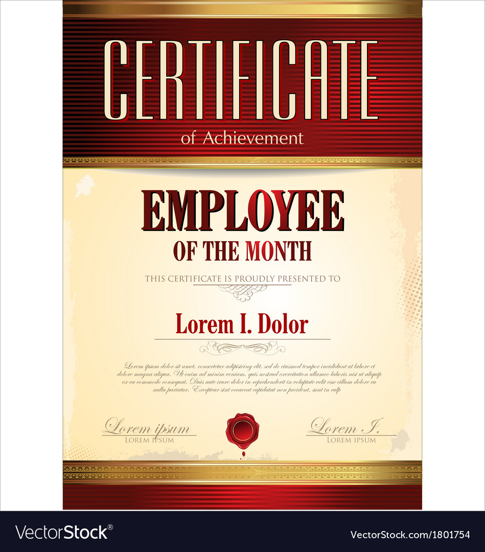 Certificate Template Employee Of The Month Intended For Employee Of The Month Certificate Template With Picture