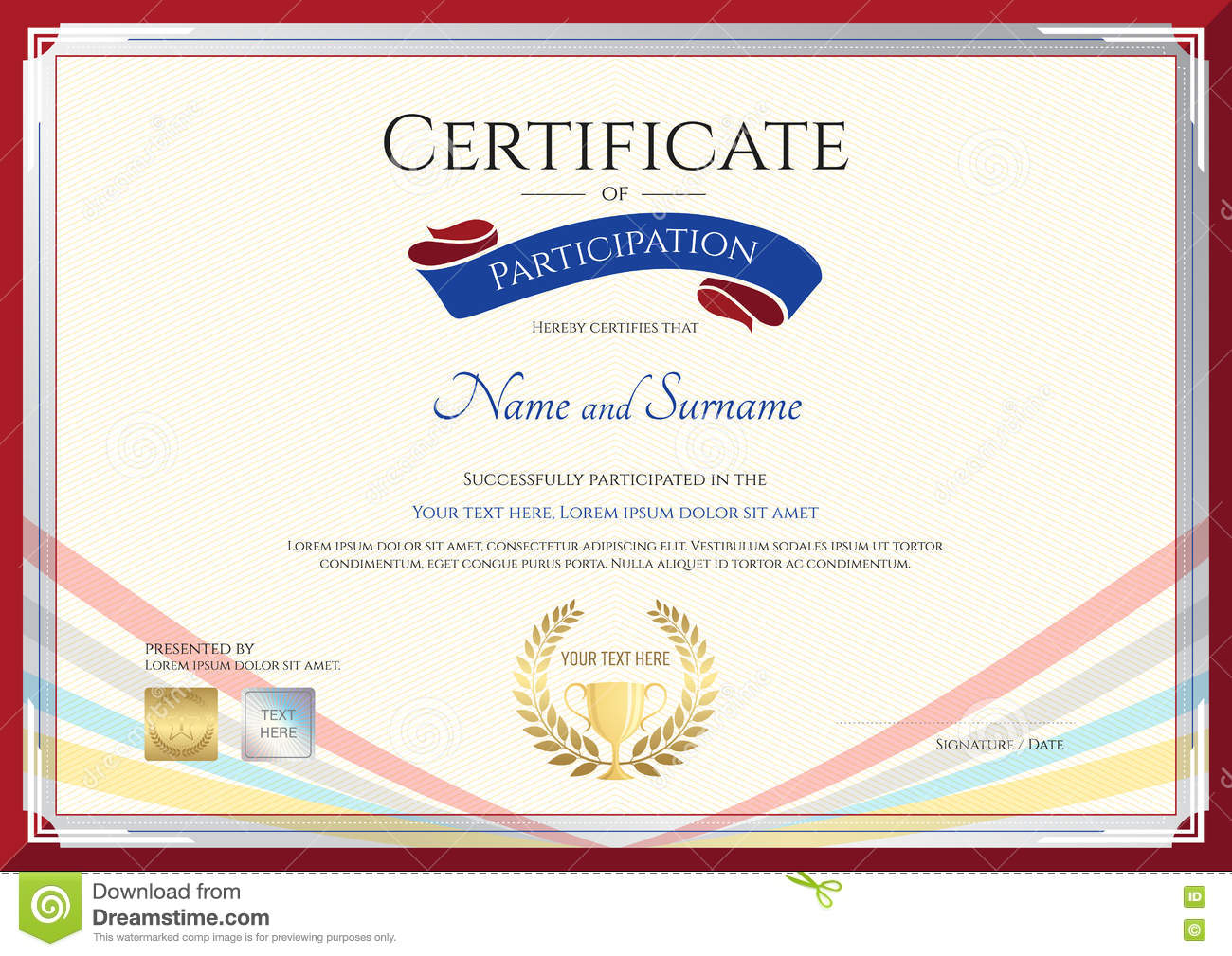 Certificate Template For Achievement, Appreciation Or For International Conference Certificate Templates