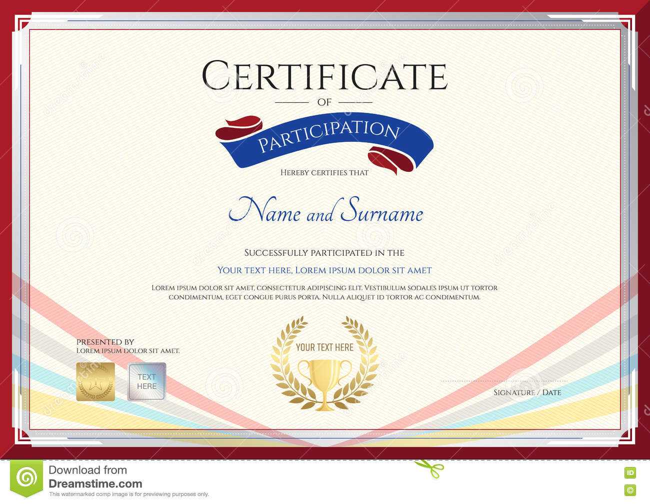 Certificate Template For Achievement, Appreciation Or For International Conference Certificate Templates