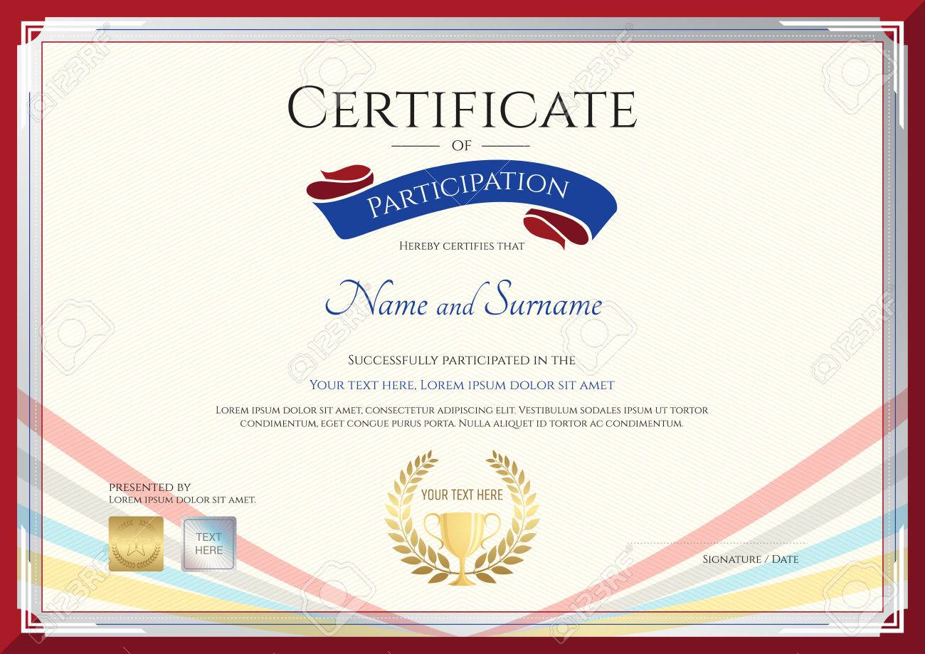 Certificate Template For Achievement, Appreciation Or Participation.. Regarding Templates For Certificates Of Participation