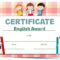 Certificate Template For English Award With Many Kids Illustration In Children's Certificate Template