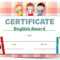 Certificate Template For English Award With Many Kids Illustration In Children's Certificate Template