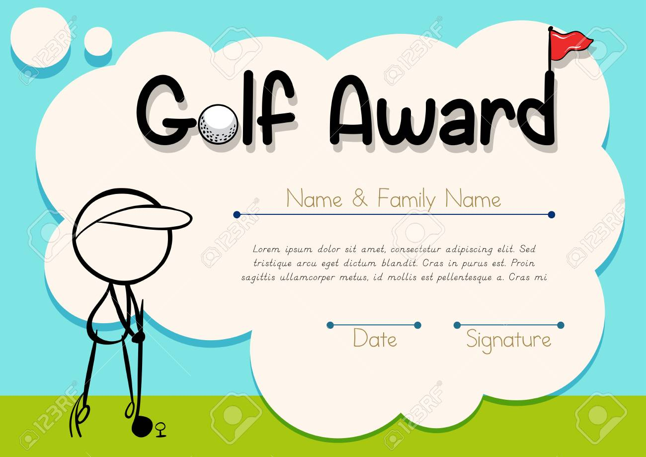 Certificate Template For Golf Award Illustration Within Golf Certificate Template Free