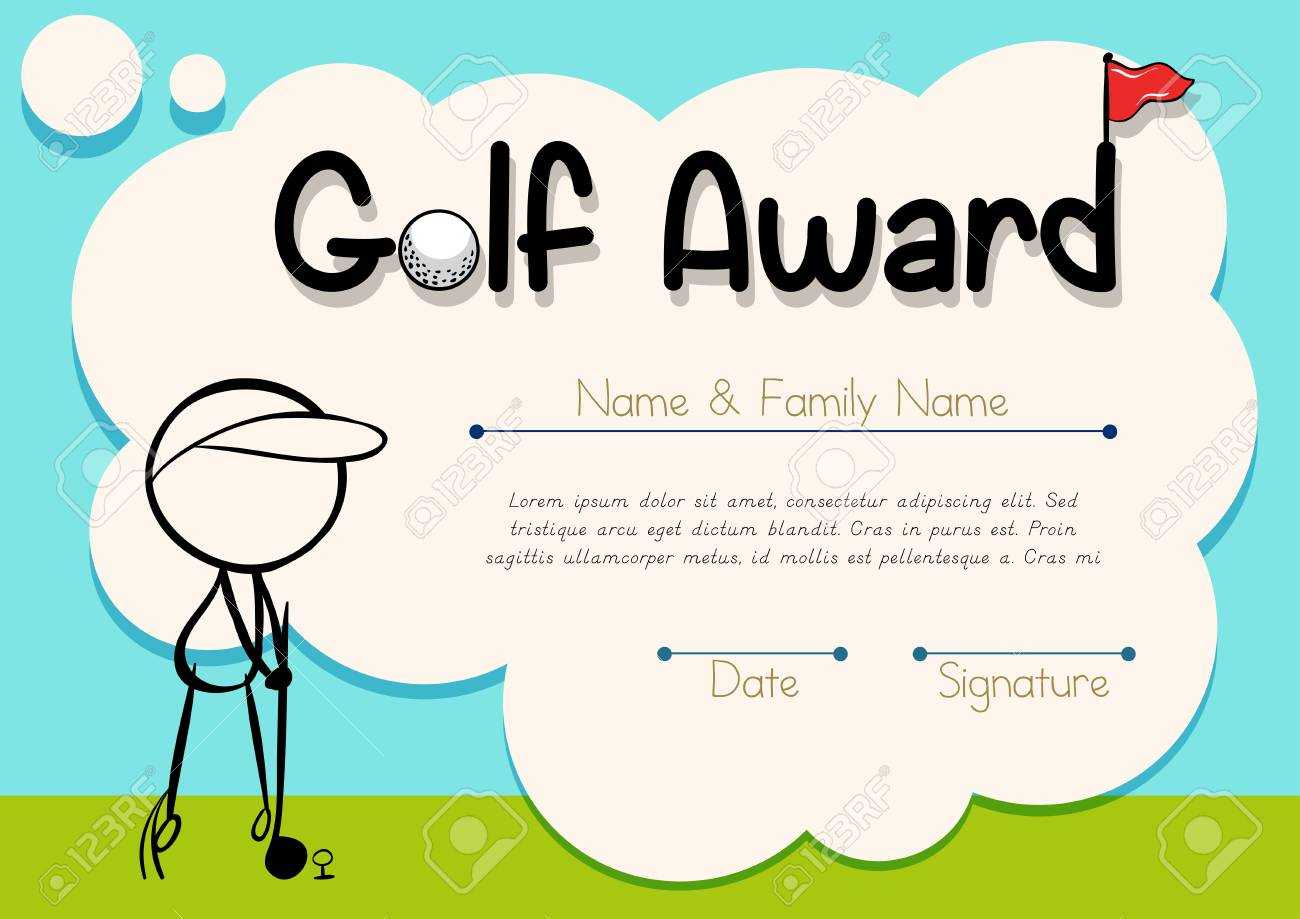 Certificate Template For Golf Award Illustration Within Golf Certificate Template Free