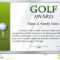 Certificate Template For Golf Award Stock Vector for Golf Certificate Template Free