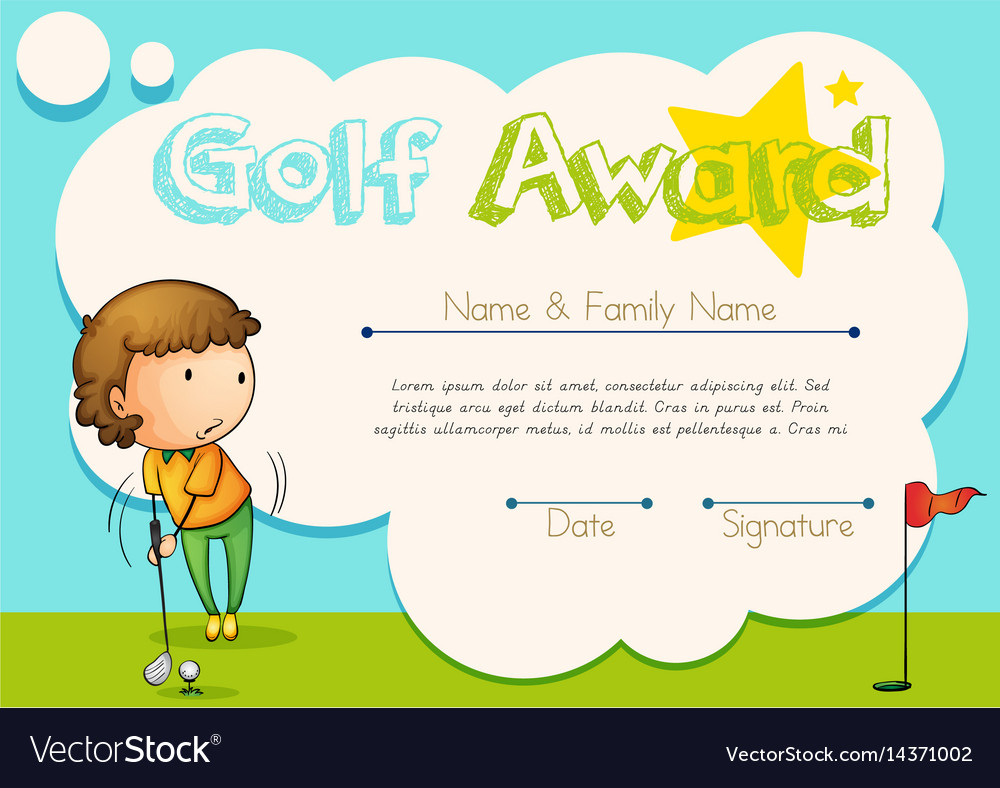 Certificate Template For Golf Award Within Golf Certificate Template Free