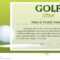 Certificate Template For Golf Star With Green Background Within Golf Gift Certificate Template