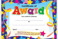 Certificate Template For Kids Free Certificate Templates within Certificate Of Achievement Template For Kids