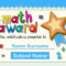 Certificate Template For Math Award With Golden Star Illustration Pertaining To Star Award Certificate Template