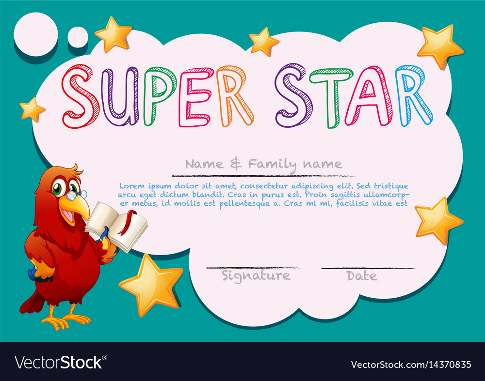 Certificate Template For Super Star For Star Certificate Templates Free
