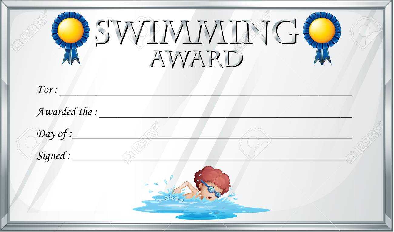 Certificate Template For Swimming Award Illustration In Free Swimming Certificate Templates