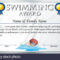 Certificate Template For Swimming Award Illustration Stock Pertaining To Swimming Award Certificate Template