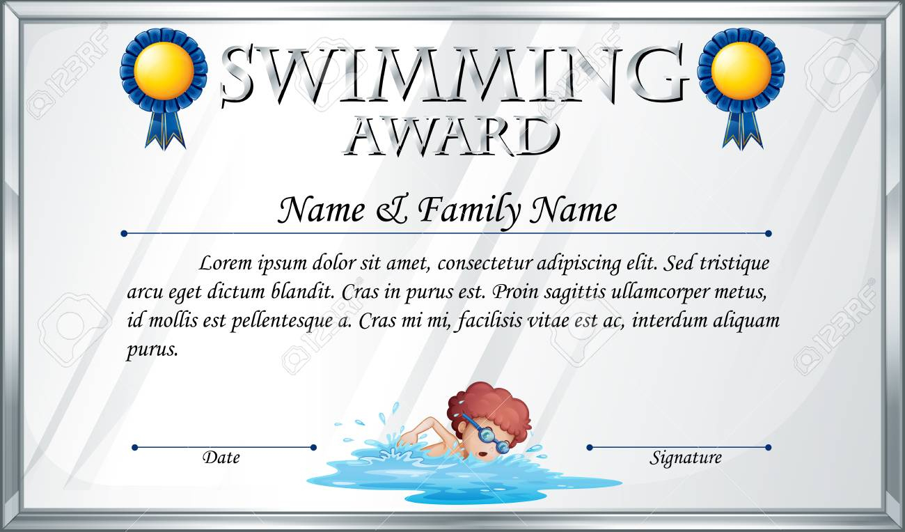 Certificate Template For Swimming Award Illustration With Free Swimming Certificate Templates