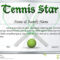 Certificate Template For Tennis Star Stock Vector For Tennis Certificate Template Free