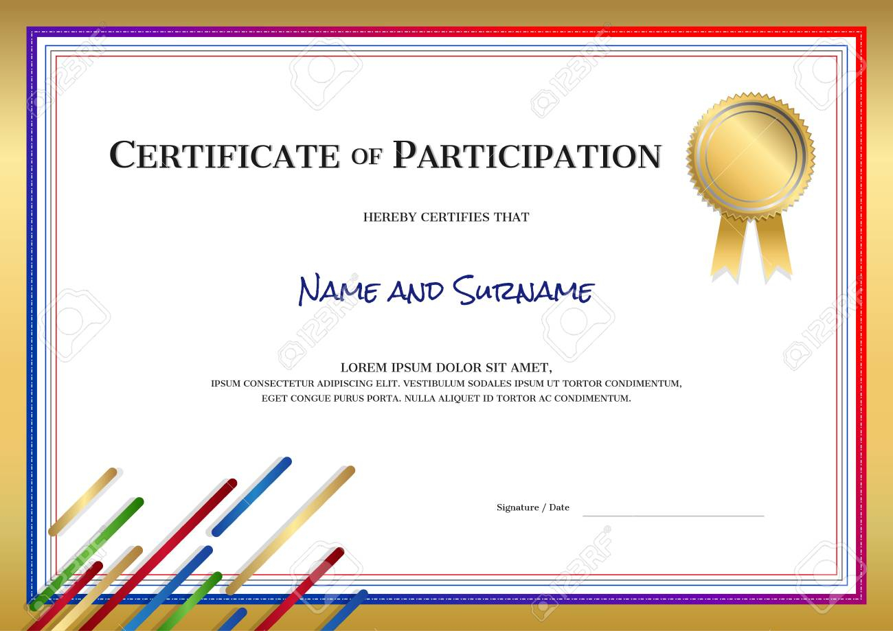 Certificate Template In Sport Theme With Border Frame, Diploma.. In Certificate Border Design Templates