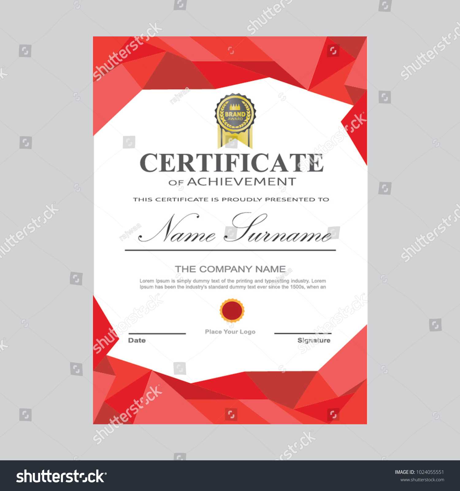 Certificate Template Modern A4 Horizontal Landscape Stock In Landscape Certificate Templates