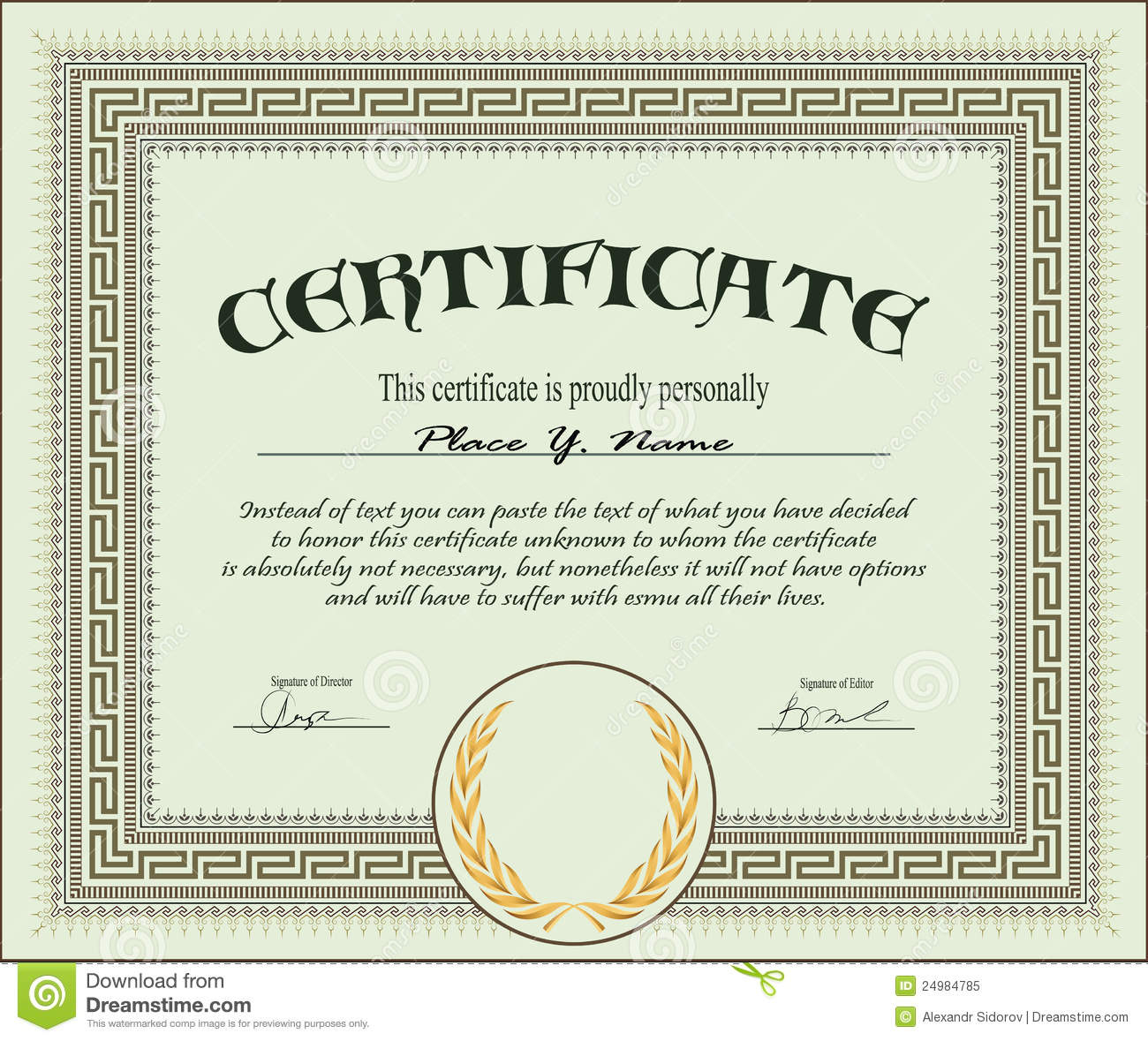 Certificate Template Stock Vector. Illustration Of Within Free Stock Certificate Template Download