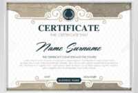 Certificate Template With Clean And Modern Pattern, Luxury  Golden,qualification.. with regard to Qualification Certificate Template