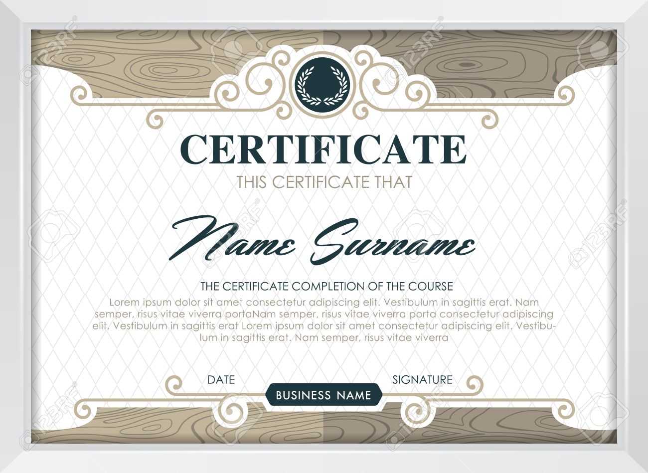 Certificate Template With Clean And Modern Pattern, Luxury  Golden,qualification.. With Regard To Qualification Certificate Template