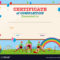 Certificate Template With Kids In Playground Throughout Free Kids Certificate Templates
