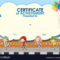 Certificate Template With Kids Skating For Free Kids Certificate Templates