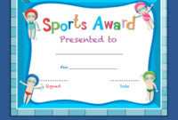 Certificate Template With Kids Swimming regarding Free Swimming Certificate Templates