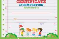 Certificate Template With Kids Walking In The Park with Walking Certificate Templates